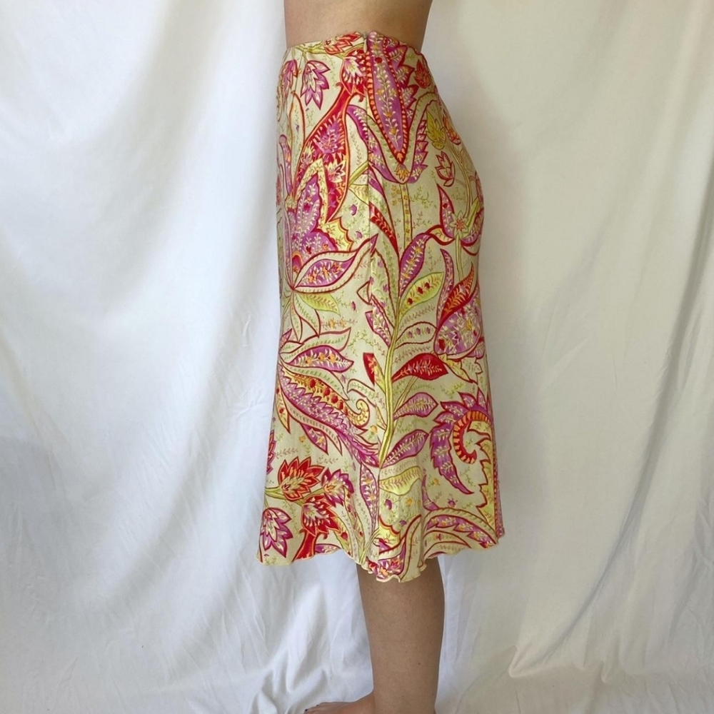 Talbots pink midi paisley skirt - Picture 2 of 3